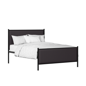 Brest iron/metal upholstered bed in black with iron fabric - Thumbnail