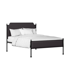Miranda Slim iron/metal upholstered bed in black with iron fabric - Thumbnail
