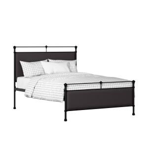Nancy iron/metal upholstered bed in black with iron fabric - Thumbnail