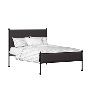 Neville Slim iron/metal upholstered bed in black with iron fabric - Thumbnail