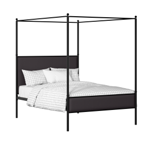 Reims Slim iron/metal upholstered bed in black with iron fabric - Thumbnail