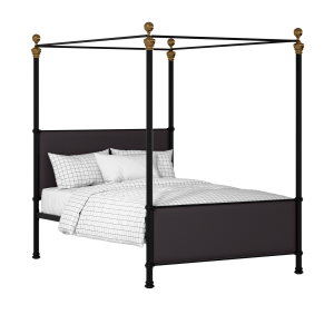 Riviere iron/metal upholstered bed in black with iron fabric - Thumbnail