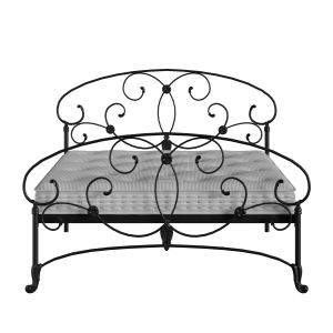 Arigna iron/metal bed in black with Juno mattress - Thumbnail
