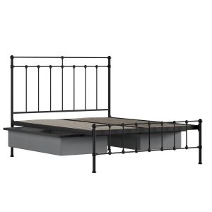 Ashley iron/metal bed in black with drawers - Thumbnail