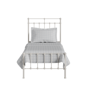 Ashley iron/metal single bed in ivory - Thumbnail