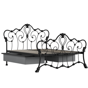 Athalone ijzeren bed in zwart met lades - Thumbnail