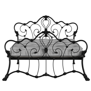 Athalone ijzeren bed in zwart met matras - Thumbnail
