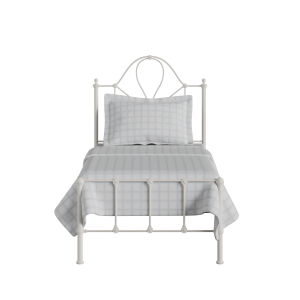 Athena iron/metal single bed in ivory - Thumbnail