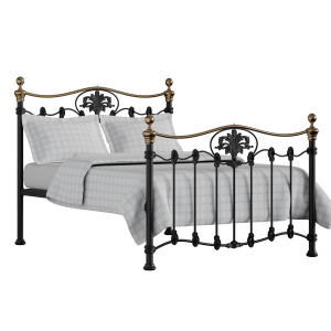 Camolin iron/metal bed in black with Juno mattress - Thumbnail