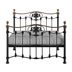 Camolin iron/metal bed in black with Juno mattress - Thumbnail