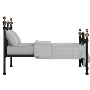 Camolin iron/metal bed in black with Juno mattress - Thumbnail
