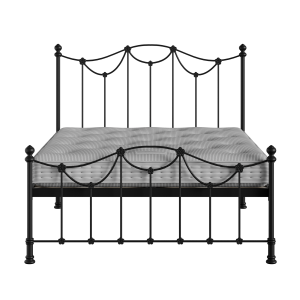 Carie Low Footend iron/metal bed in black with Juno mattress - Thumbnail