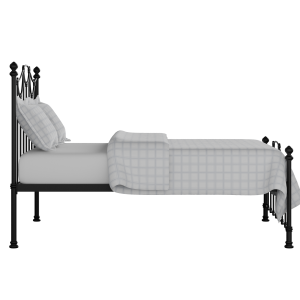 Carie Low Footend iron/metal bed in black with Juno mattress - Thumbnail