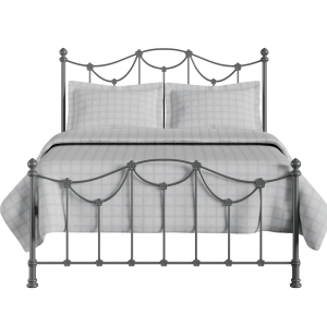 Carie Low Footend iron/metal bed in pewter - Thumbnail