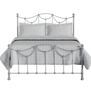 Carie Low Footend iron/metal bed in silver - Thumbnail