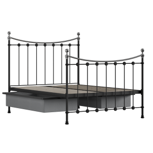 Carrick Chromo iron/metal bed in black with drawers - Thumbnail