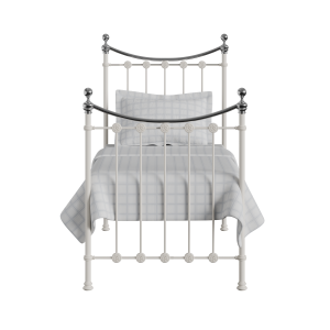 Carrick Chromo iron/metal single bed in ivory - Thumbnail