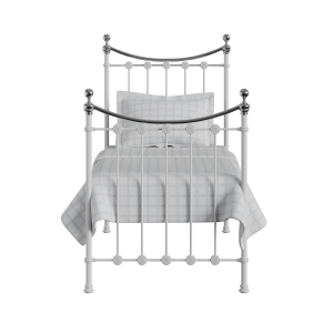 Carrick Chromo iron/metal single bed in white - Thumbnail