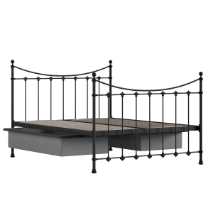 Chatsworth iron/metal bed in black with drawers - Thumbnail