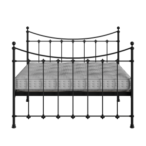 Chatsworth iron/metal bed in black with Juno mattress - Thumbnail