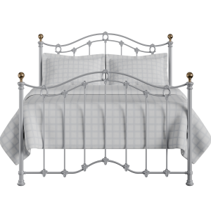 Clarina iron/metal bed in silver - Thumbnail