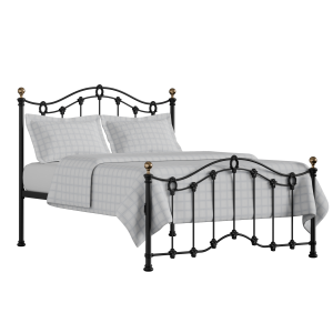 Clarina Low Footend iron/metal bed in black with Juno mattress - Thumbnail
