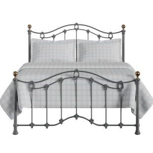 Clarina Low Footend iron/metal bed in pewter - Thumbnail