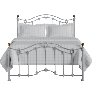 Clarina Low Footend iron/metal bed in silver - Thumbnail