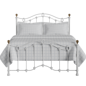 Clarina Low Footend iron/metal bed in white - Thumbnail