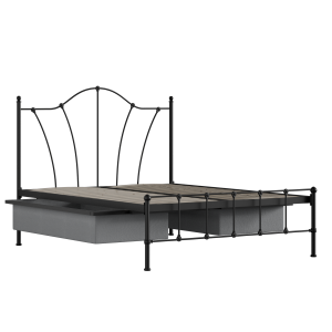 Claudia ijzeren bed in zwart met lades - Thumbnail