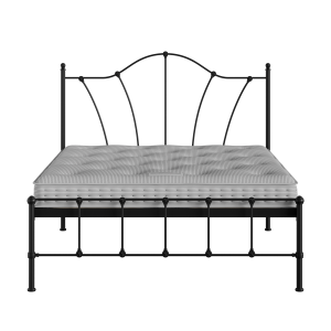 Claudia ijzeren bed in zwart met matras - Thumbnail