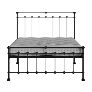Edwardian iron/metal bed in black with Juno mattress - Thumbnail