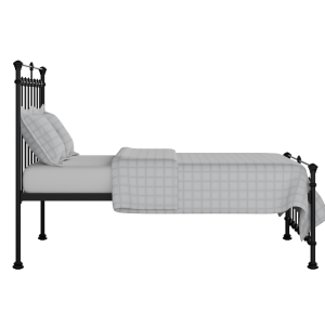 Edwardian iron/metal bed in black with Juno mattress - Thumbnail