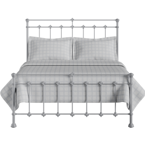 Edwardian iron/metal bed in silver - Thumbnail