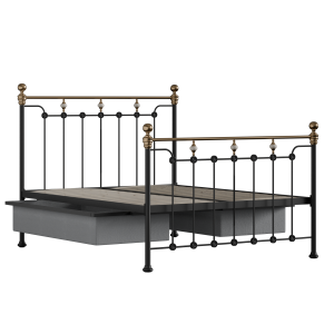 Glenholm iron/metal bed in black with drawers - Thumbnail