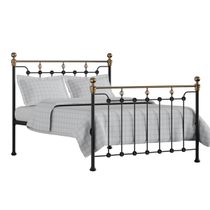 Glenholm iron/metal bed in black with Juno mattress - Thumbnail