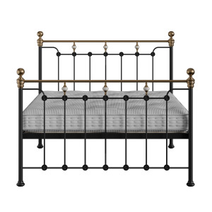 Glenholm iron/metal bed in black with Juno mattress - Thumbnail