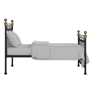 Glenholm iron/metal bed in black with Juno mattress - Thumbnail