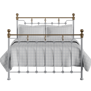 Glenholm iron/metal bed in silver - Thumbnail