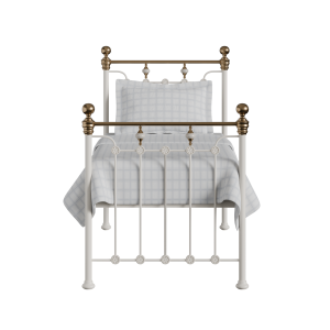 Glenholm iron/metal single bed in ivory - Thumbnail