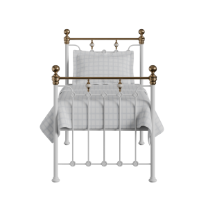 Glenholm iron/metal single bed in white - Thumbnail