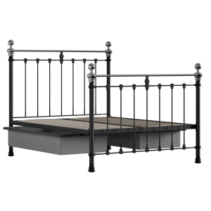 Hamilton Chromo iron/metal bed in black with drawers - Thumbnail