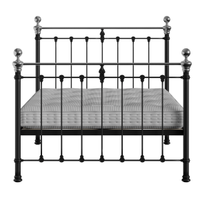Hamilton Chromo iron/metal bed in black with Juno mattress - Thumbnail