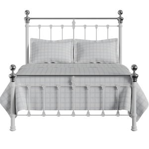Hamilton Chromo Low Footend Metallbett in Weiß - Thumbnail