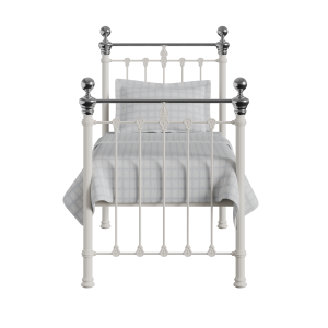 Hamilton Chromo iron/metal single bed in ivory - Thumbnail
