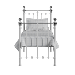 Hamilton Chromo iron/metal single bed in white - Thumbnail
