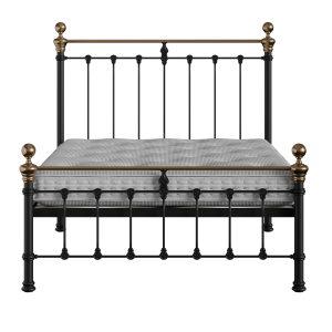 Hamilton Low Footend iron/metal bed in black with Juno mattress - Thumbnail