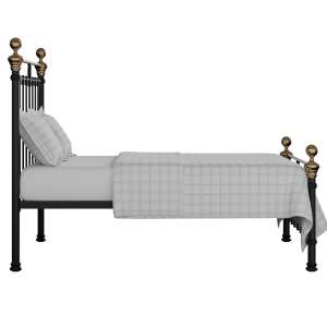 Hamilton Low Footend iron/metal bed in black with Juno mattress - Thumbnail