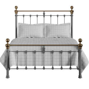 Hamilton Low Footend iron/metal bed in pewter - Thumbnail