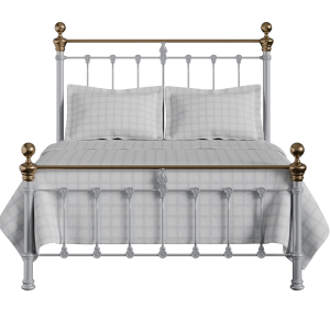 Hamilton Low Footend iron/metal bed in silver - Thumbnail